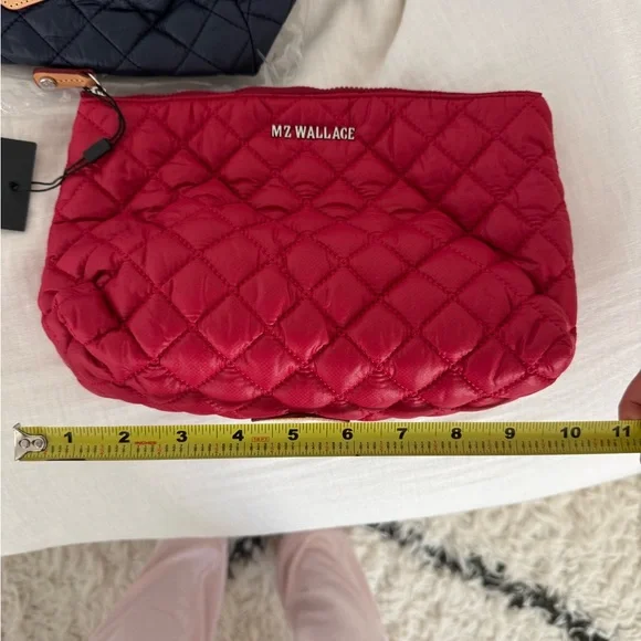 MZ Wallace Red Quilted Zoey Cosmetic Bag - Picture 3 of 3